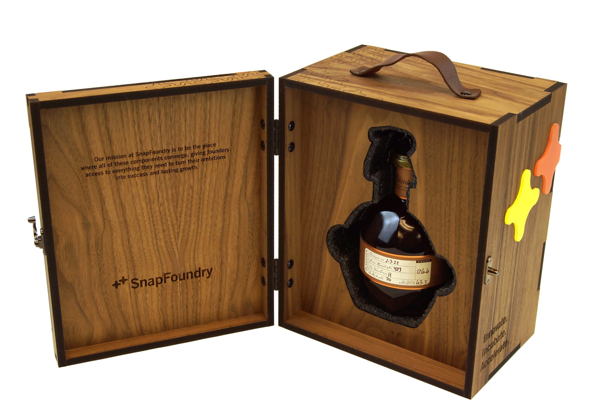 interior of a custom case insert inside of a wooden chest