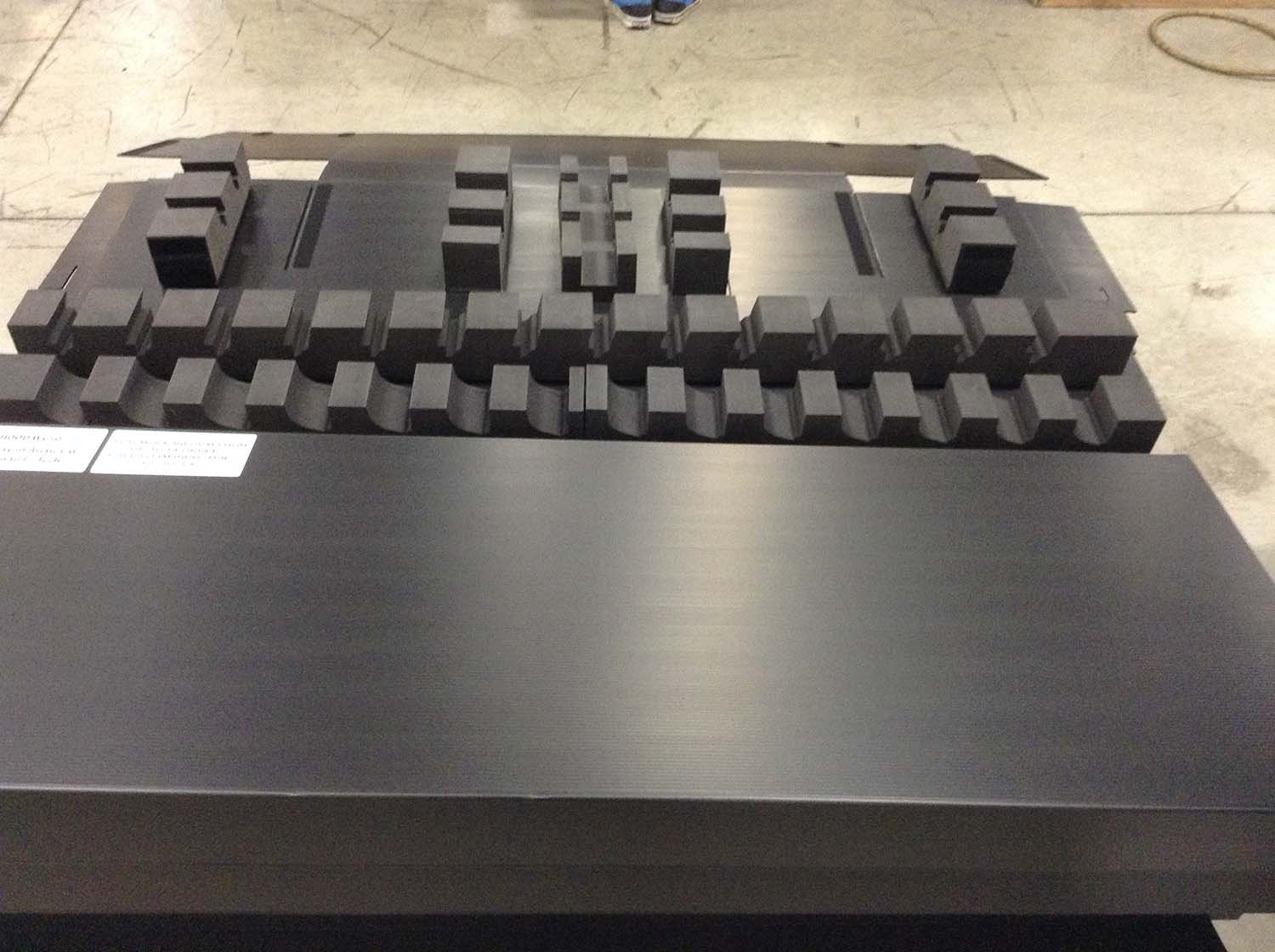 a large packaging insert for a car part