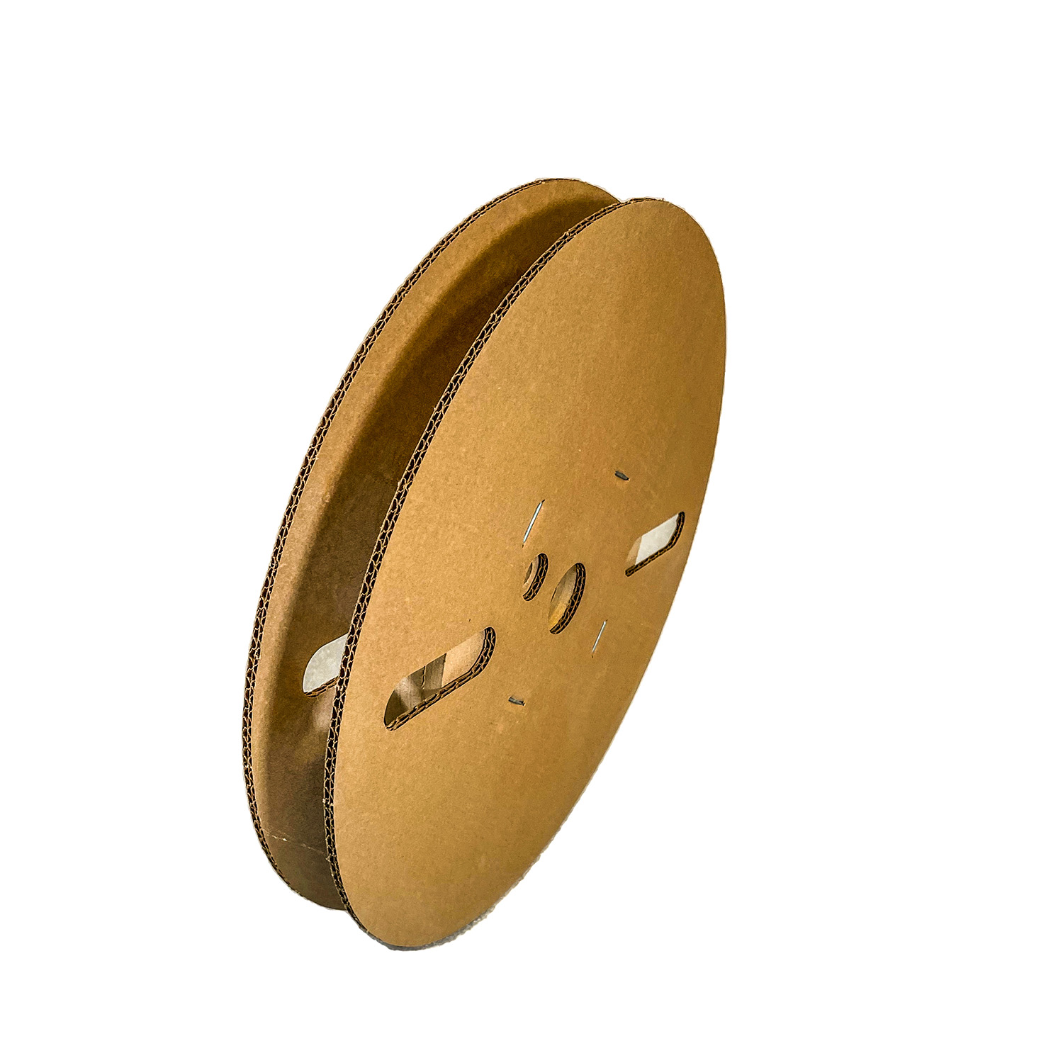 wood and corrugated spool right